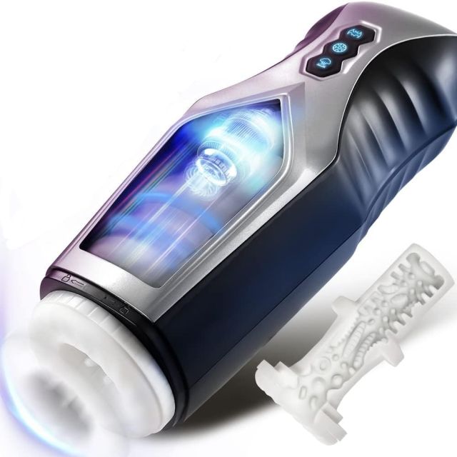 Male Masturbator Cup 7 Thrusting & Vibrating Modes & 3D Realistic Channel with Fast Telescopic Speed, Male Sex Toys for Men Masturbation